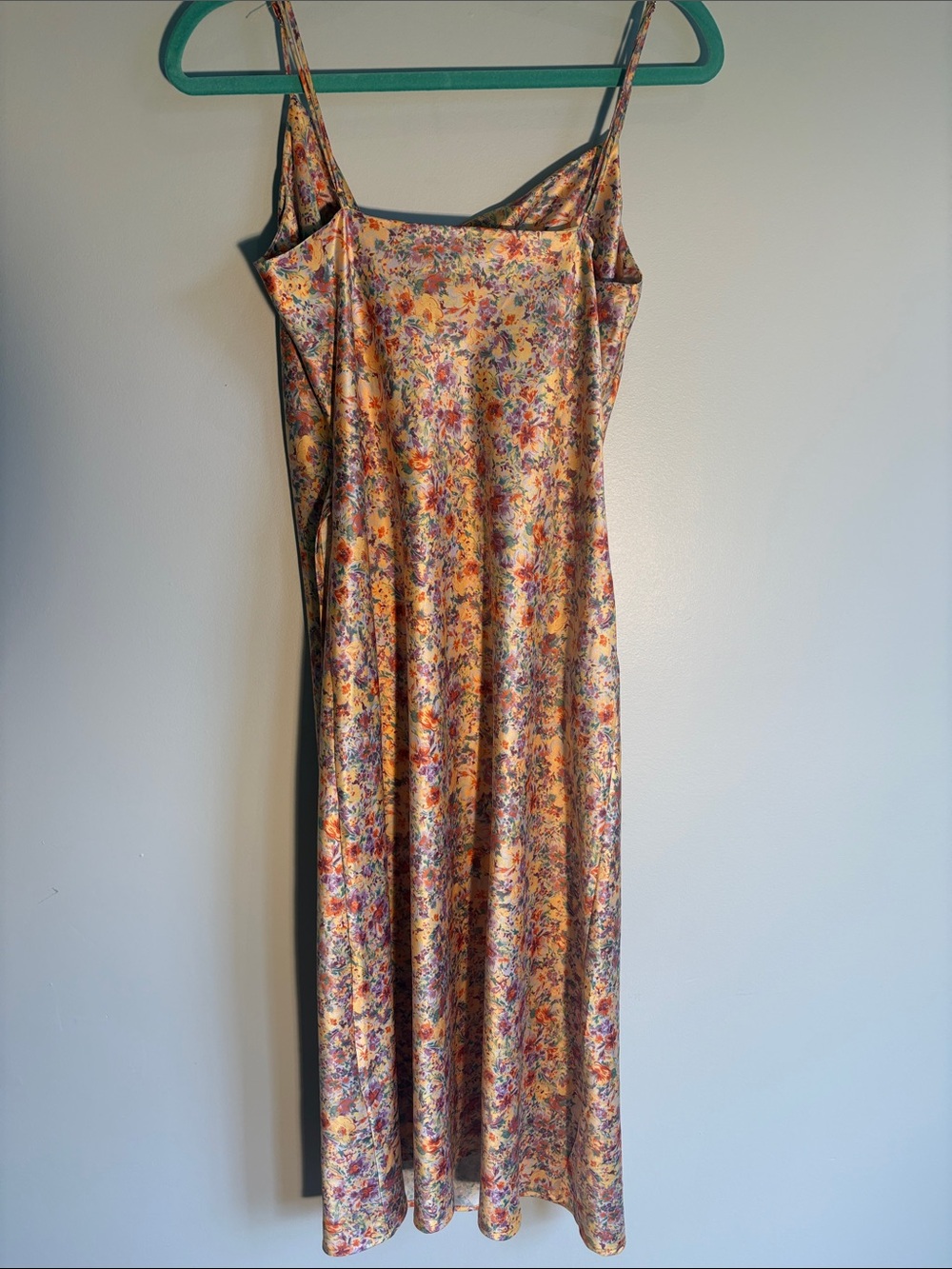 Dynamite Yellow Floral Slip Midi Dress with Cowl Neck - Picture 2 of 3